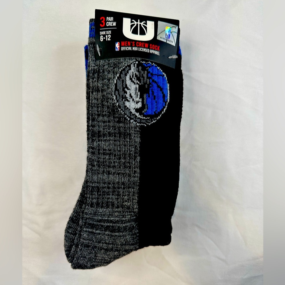 NBA Dallas Mavericks Mavs Men’s Crew Long Sports Socks 6-12 3pairs